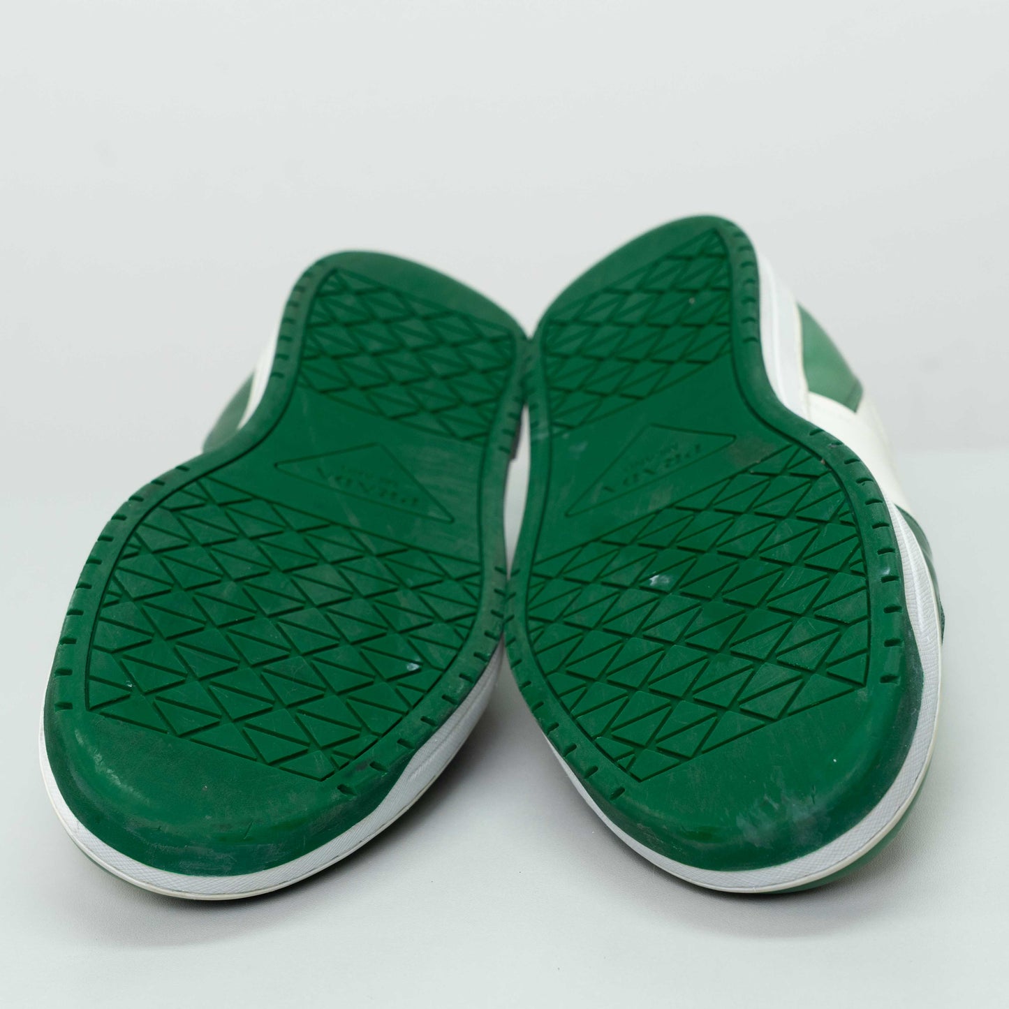 Prada Downtown Green & White Leather Sneakers