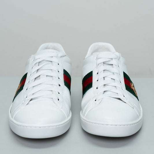 Gucci Low Top Ace Trainer with Bee White Sneakers