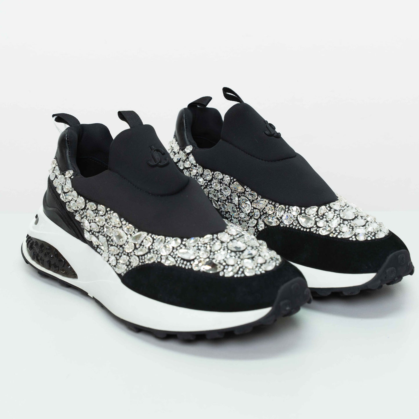 Jimmy Choo Memphis Black Mix Crystal Trainers