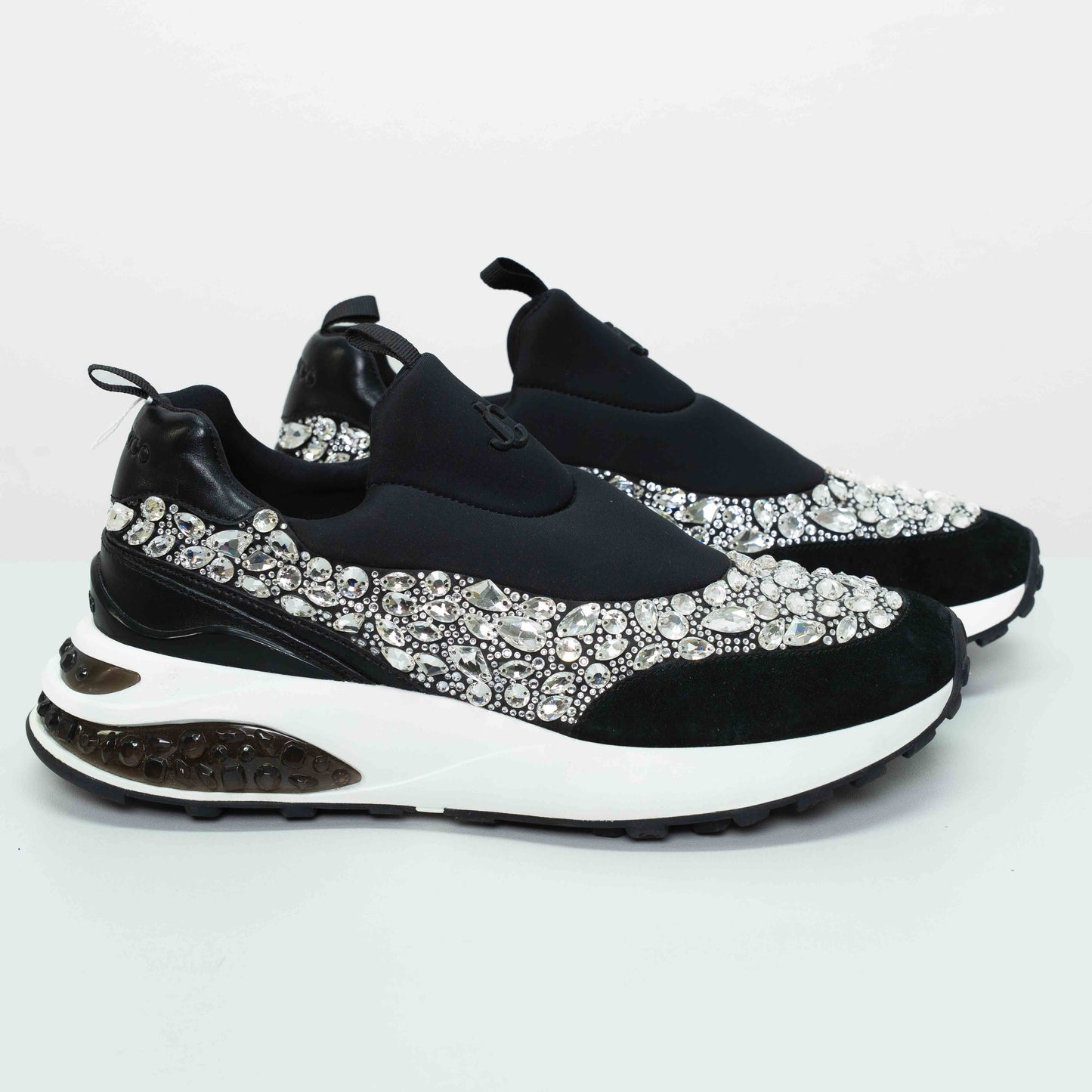 Jimmy Choo Memphis Black Mix Crystal Trainers