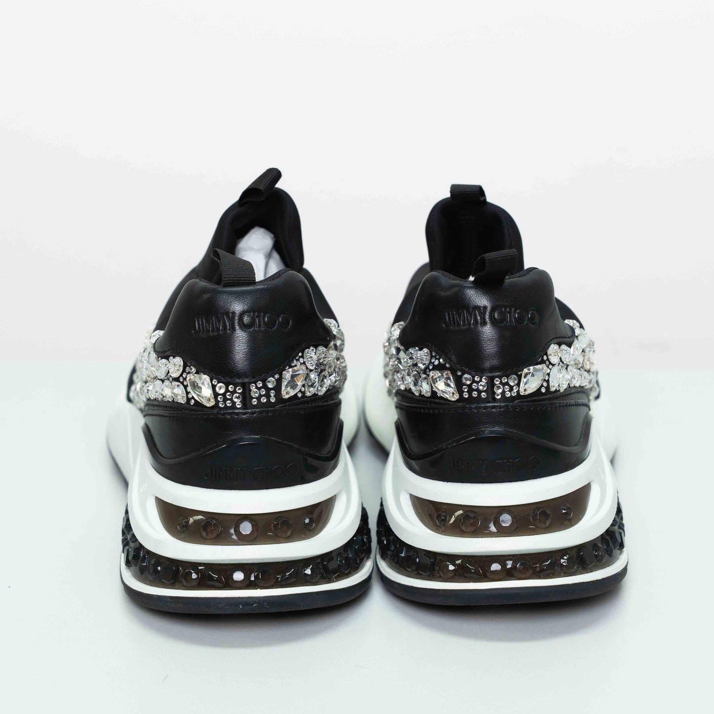 Jimmy Choo Memphis Black Mix Crystal Trainers