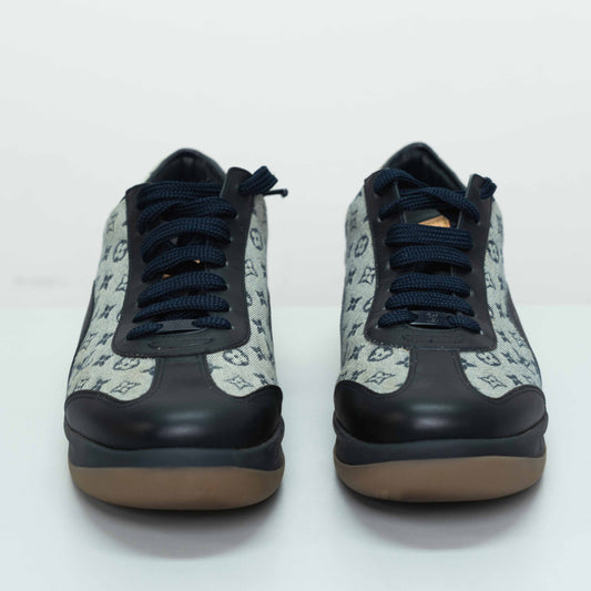 Louis Vuitton Monogram Canvas Navy Leather Sneakers