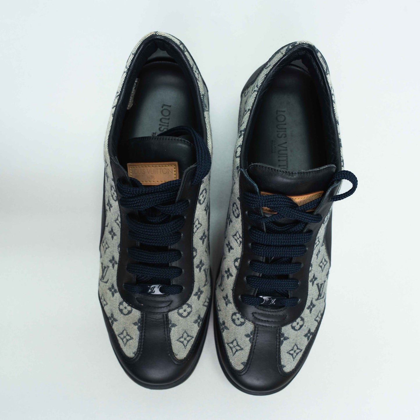 Louis Vuitton Monogram Canvas Navy Leather Sneakers