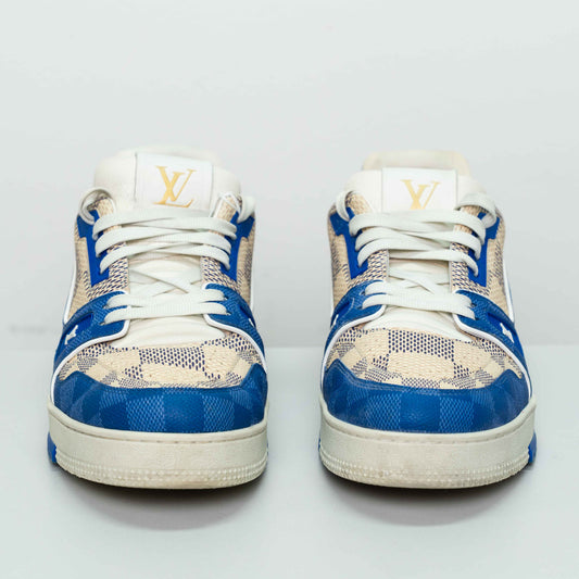 Louis Vuitton Blue Trainer Calf Leather Sneakers