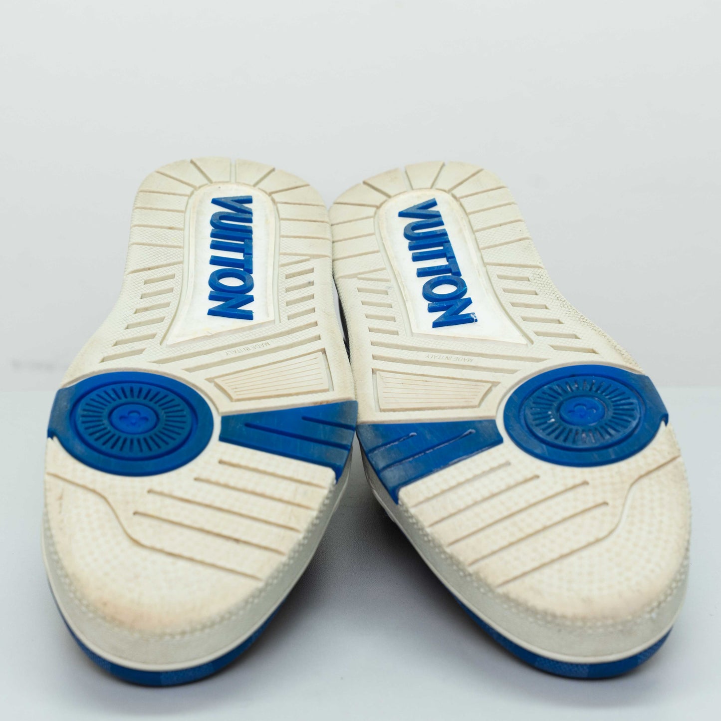 Louis Vuitton Blue Trainer Calf Leather Sneakers
