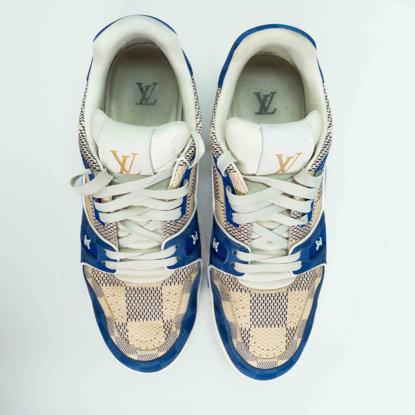 Louis Vuitton Blue Trainer Calf Leather Sneakers