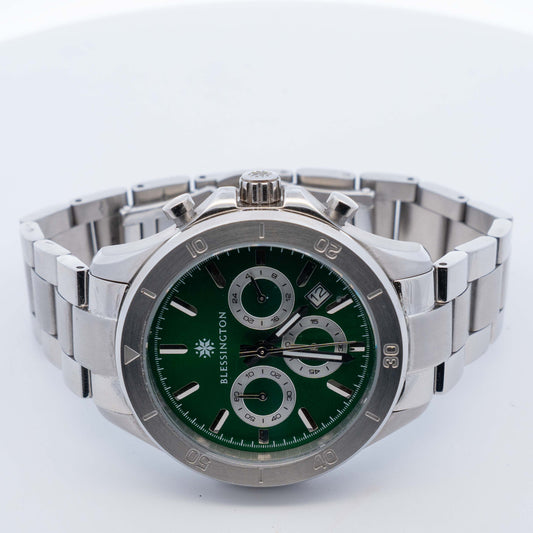 Blessington Green Dial Stainless Steel Chronograph Watch
