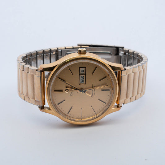Omega Seamaster Quartz Gold-Tone Day-Date 1980s Watch