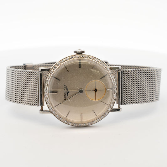 Longines White Gold Diamond Bezel Watch