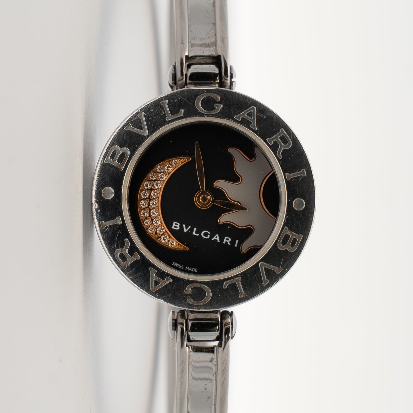 Bvlgari B.Zero1 Sun & Moon Black Dial Bangle Watch