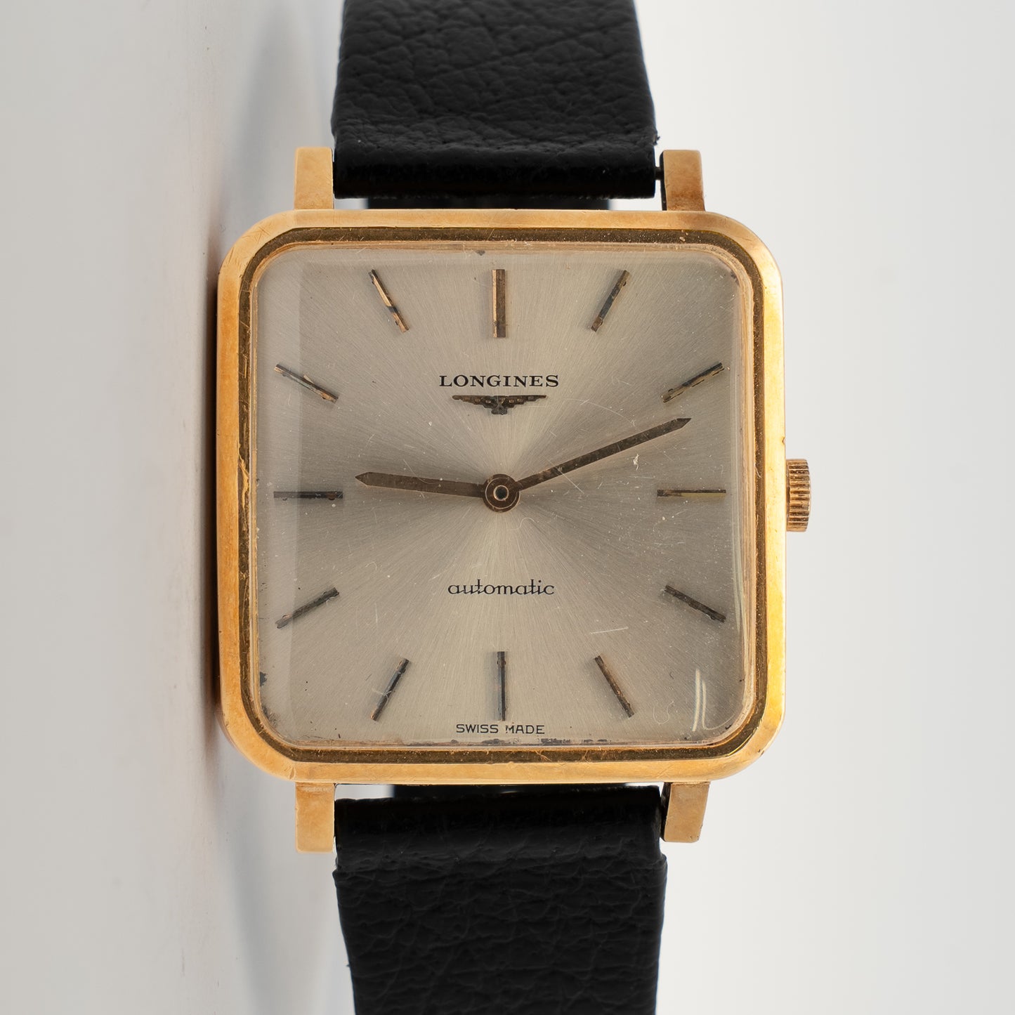 Longines 18ct Gold Square Automatic Vintage Watch