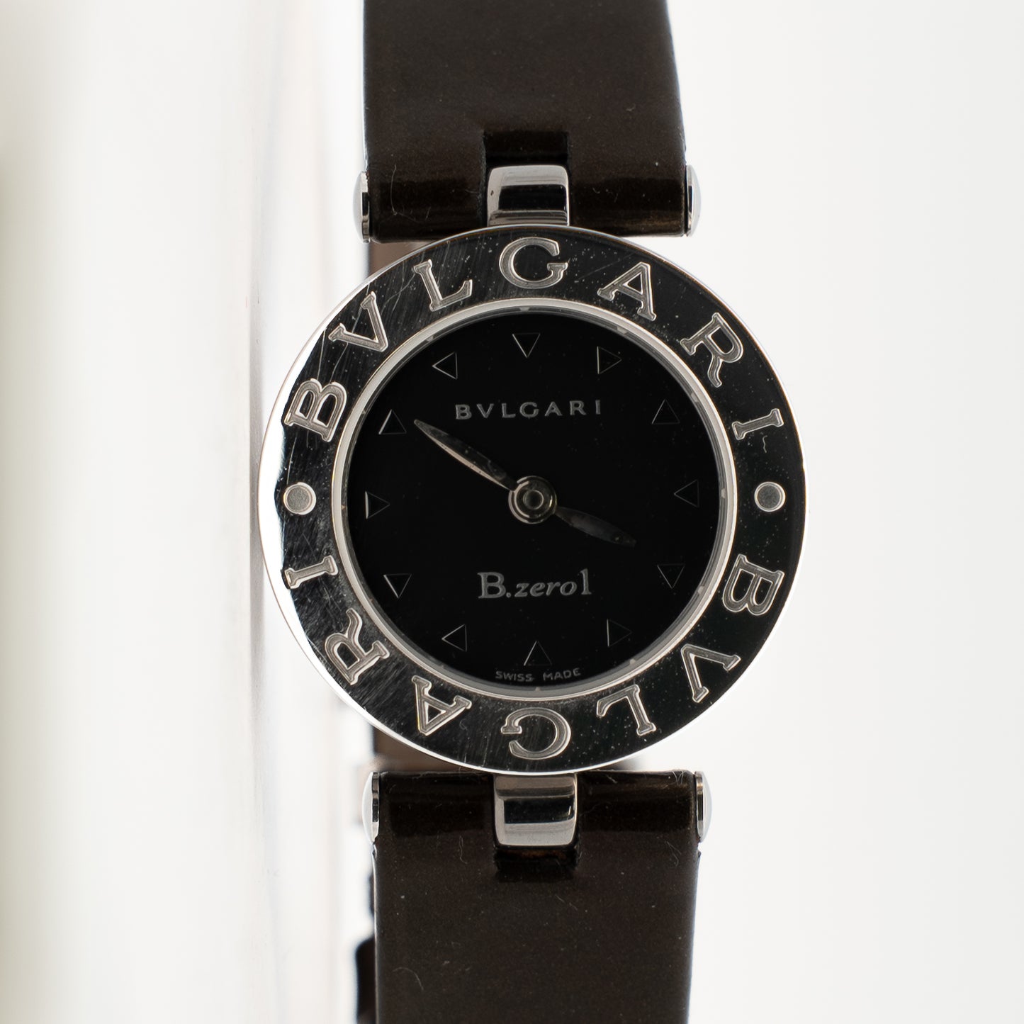 Bvlgari B.Zero1 Black Dial Leather Strap Watch