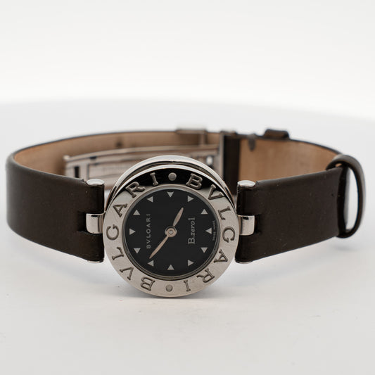Bvlgari B.Zero1 Black Dial Leather Strap Watch