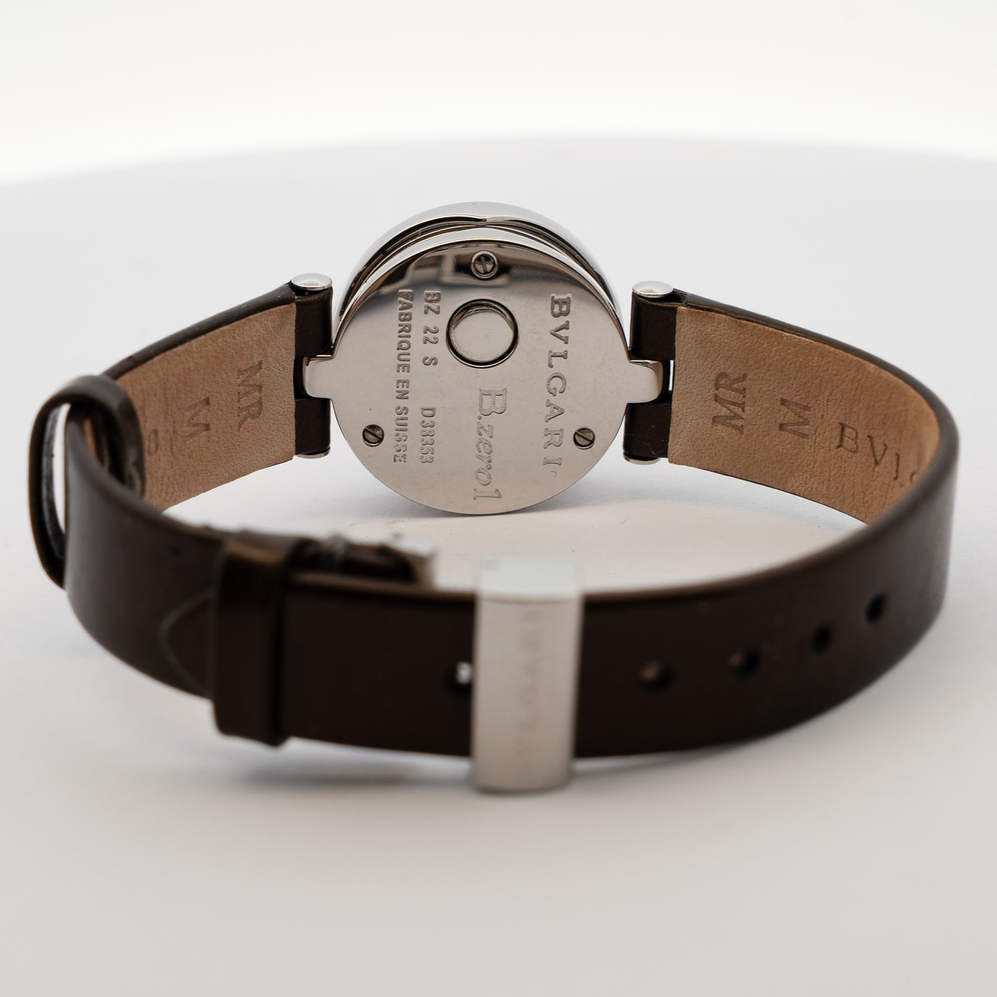 Bvlgari B.Zero1 Black Dial Leather Strap Watch