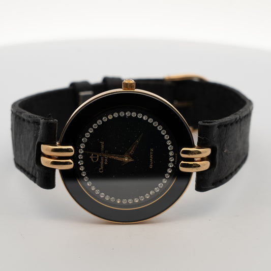 Christian Bernard Paris Vintage Black & Gold Watch