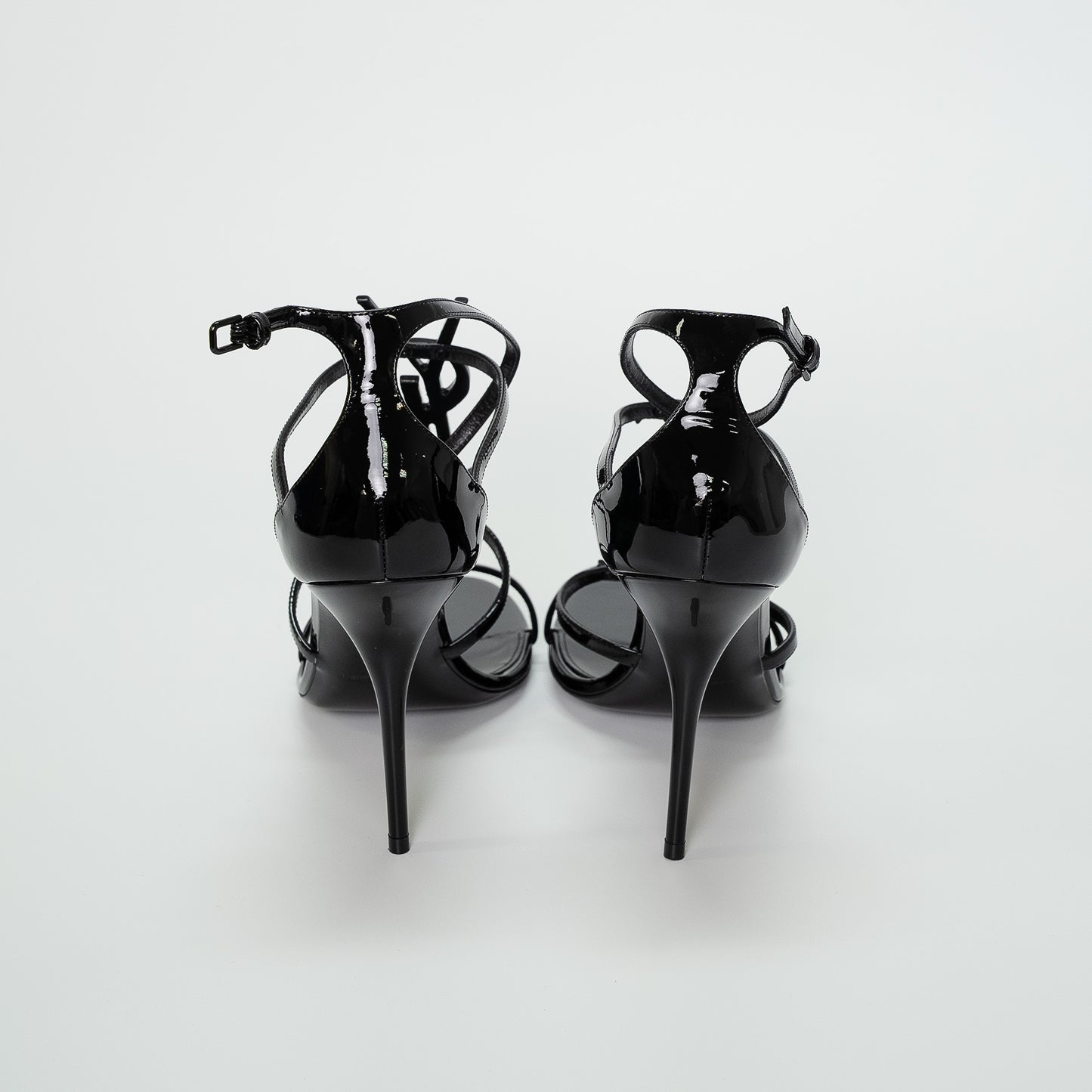 Saint Laurent Black Cassandra 100 Patent Sandals