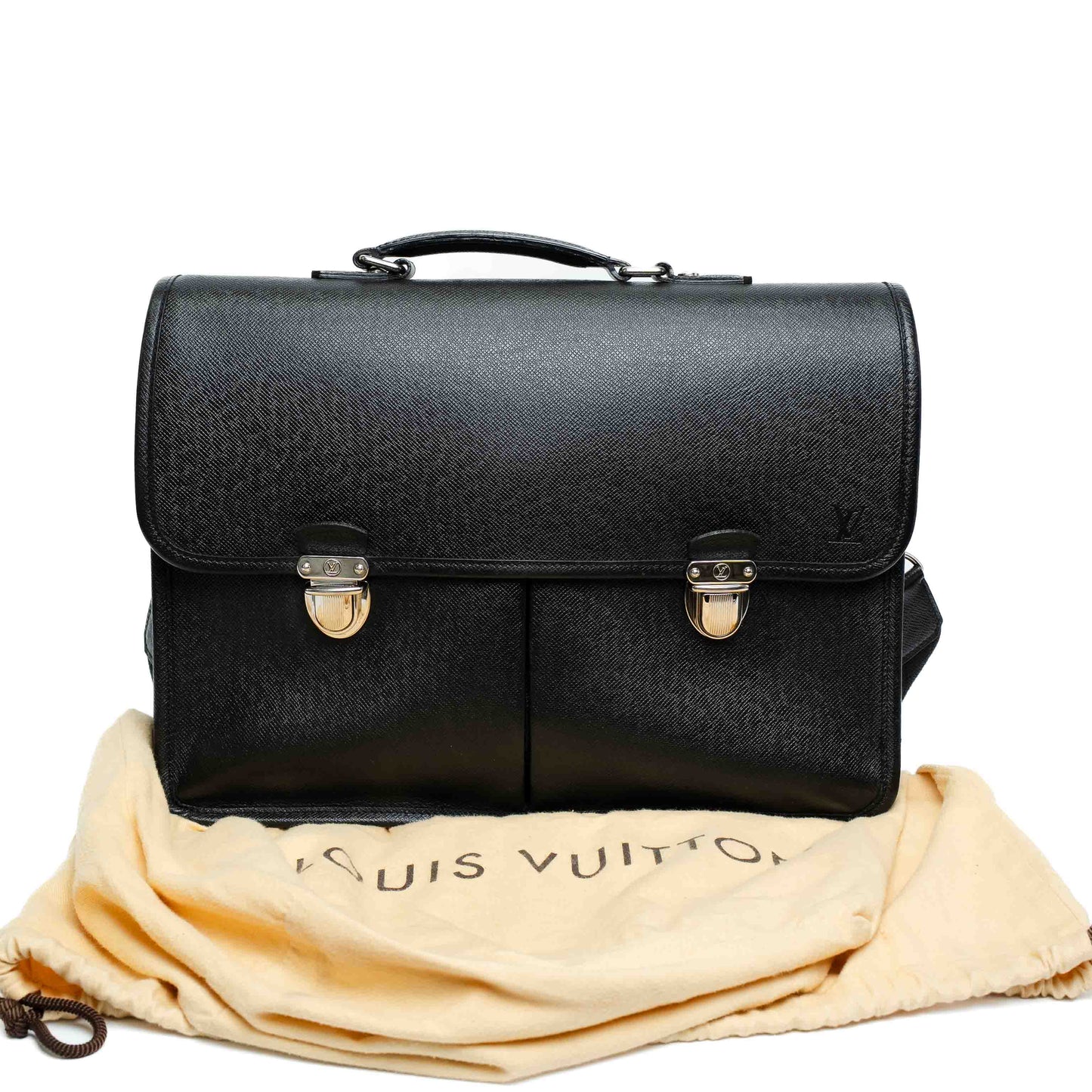 Louis Vuitton Anton Taiga Leather Briefcase Bag