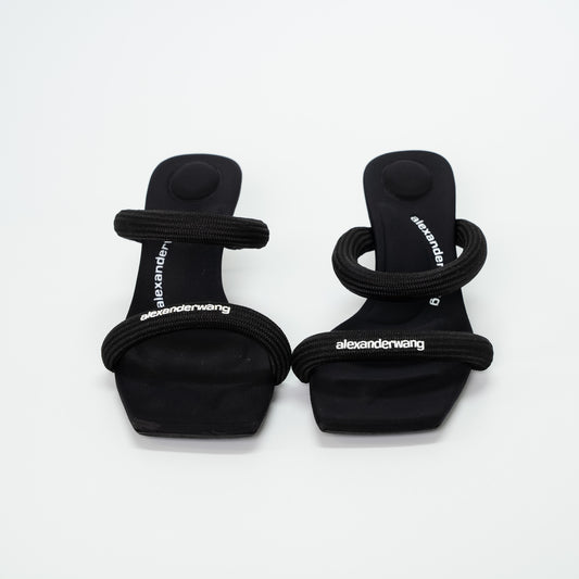 Alexander Wang Black Jessie Tubular Webbing Sandals