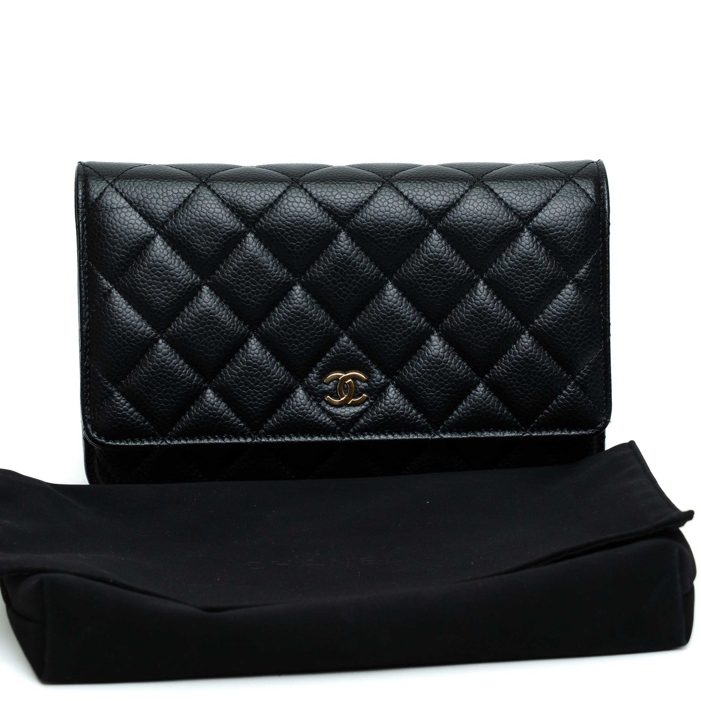 Chanel Black Caviar Wallet On Chain Bag
