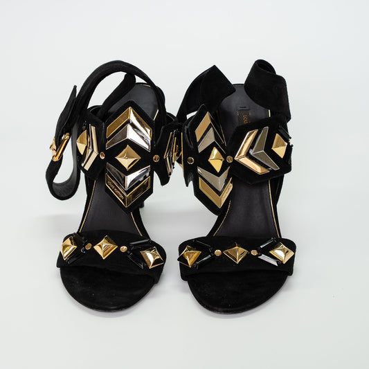 Louis Vuitton Black Suede Limited Edition “Shocking” Sandals