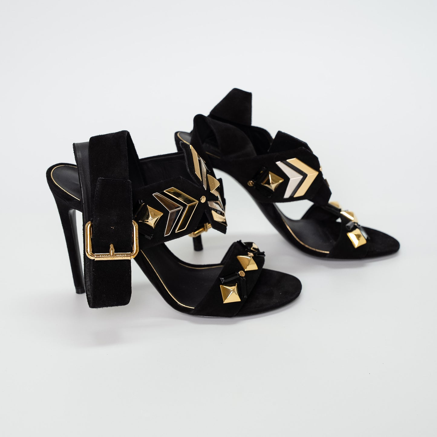 Louis Vuitton Black Suede Limited Edition “Shocking” Sandals