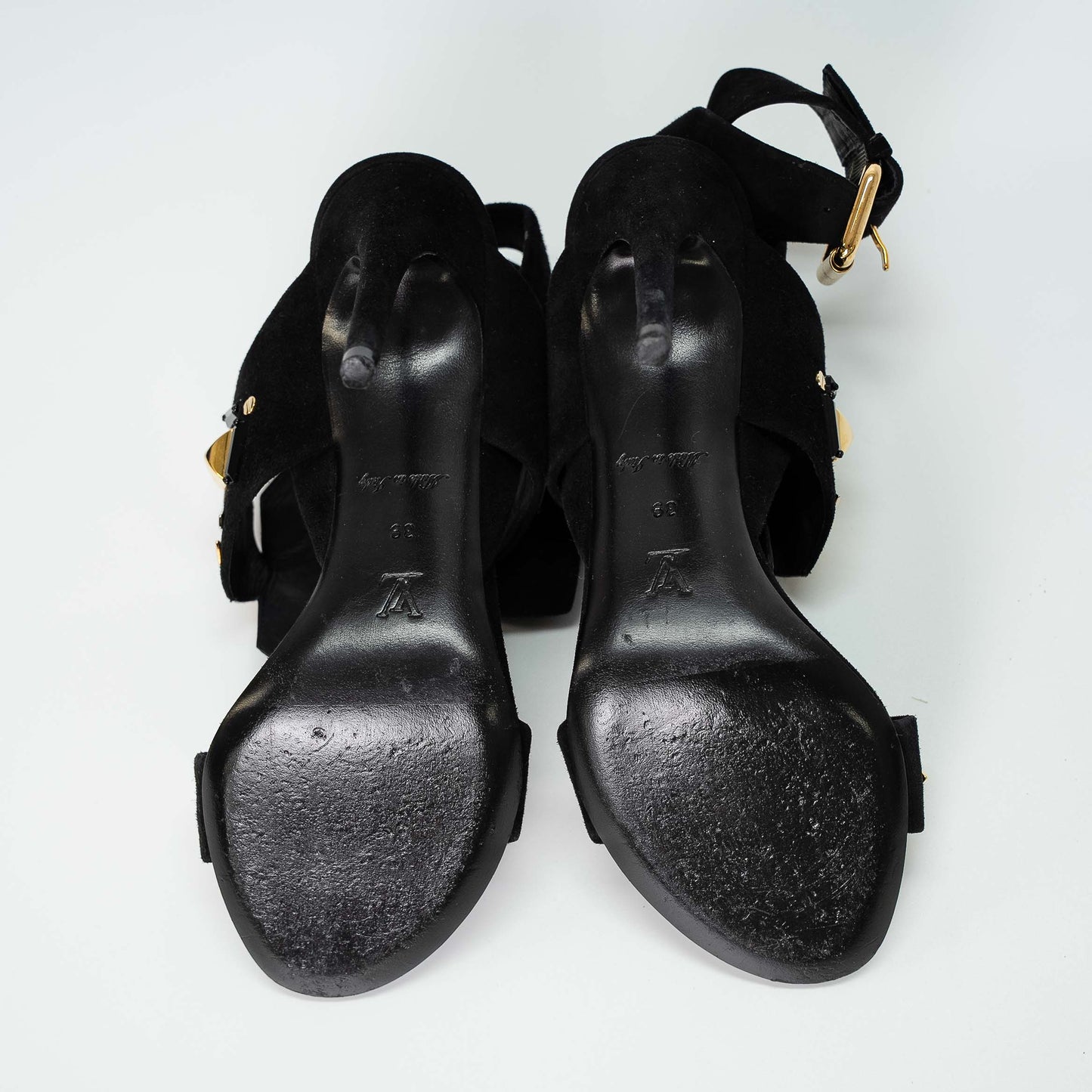Louis Vuitton Black Suede Limited Edition “Shocking” Sandals
