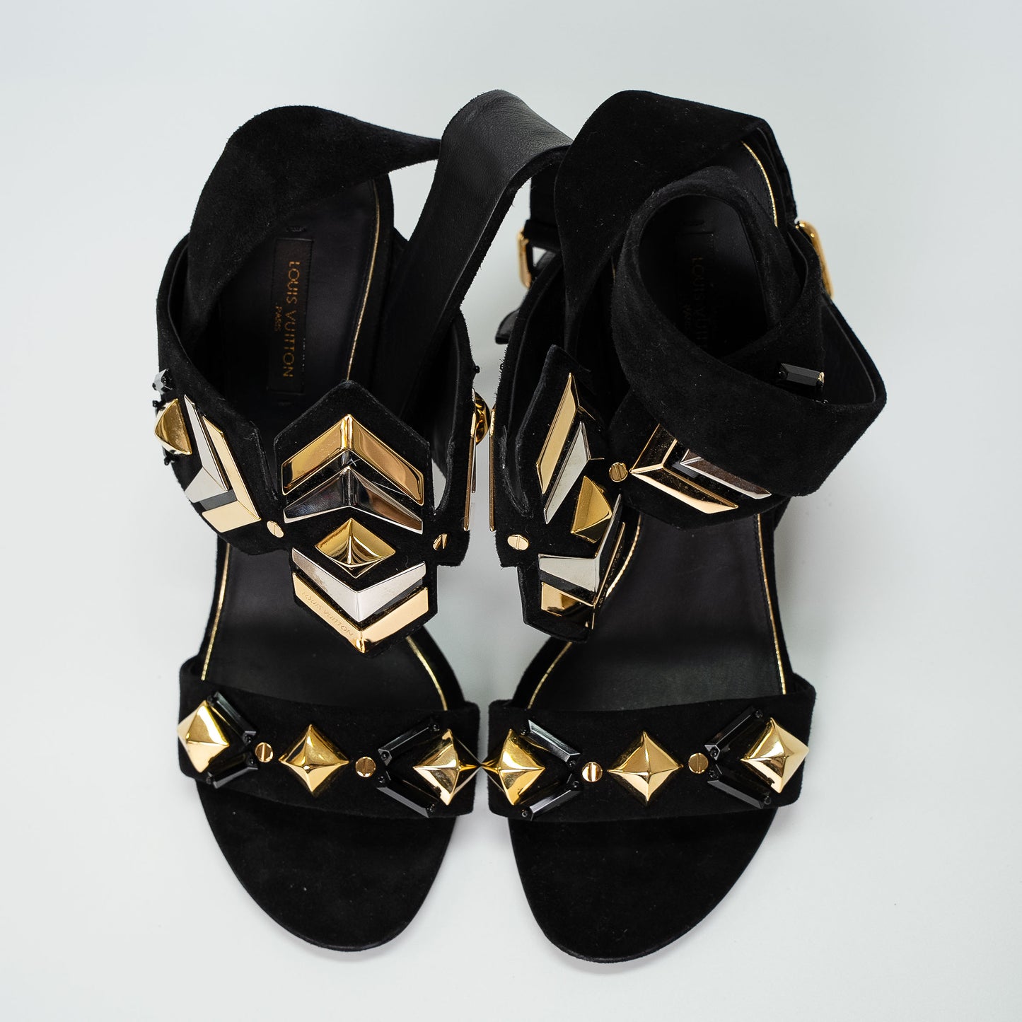 Louis Vuitton Black Suede Limited Edition “Shocking” Sandals