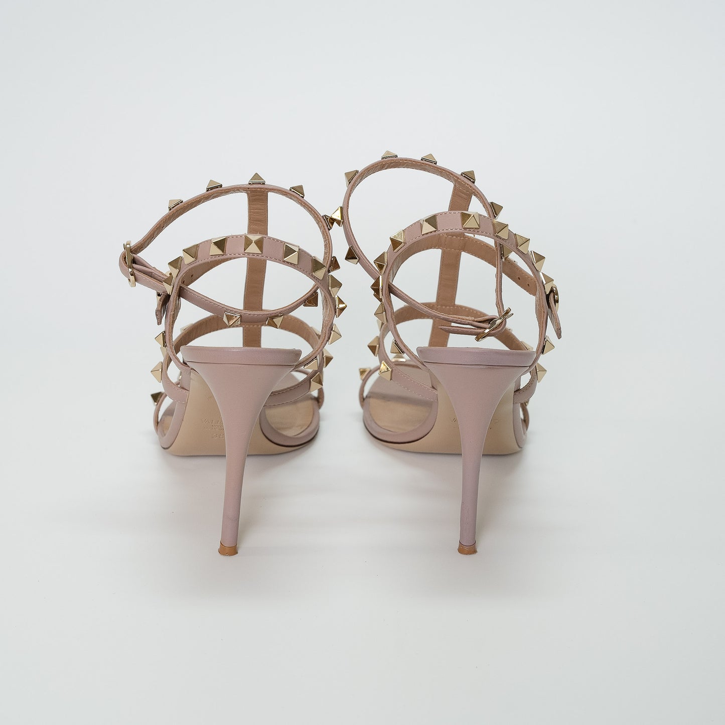 Valentino Garavani Poudre Rockstud Ankle Strap Sandals