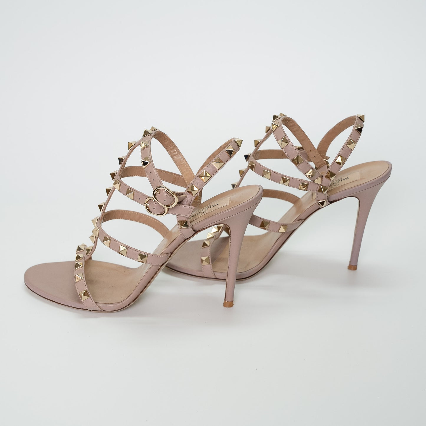 Valentino Garavani Poudre Rockstud Ankle Strap Sandals