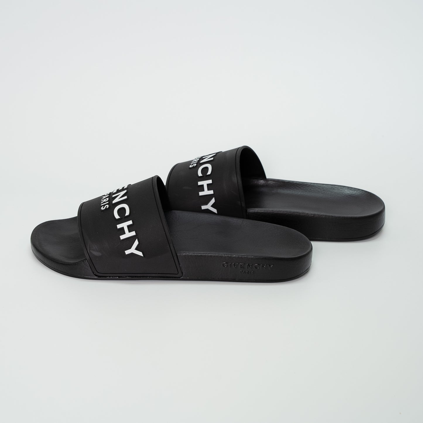 Givenchy Paris Black Logo Slide Sandals