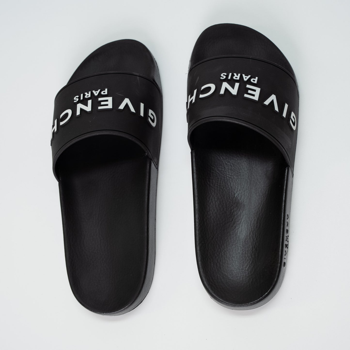Givenchy Paris Black Logo Slide Sandals