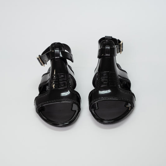 Givenchy Black Rubber Gladiator Sandals