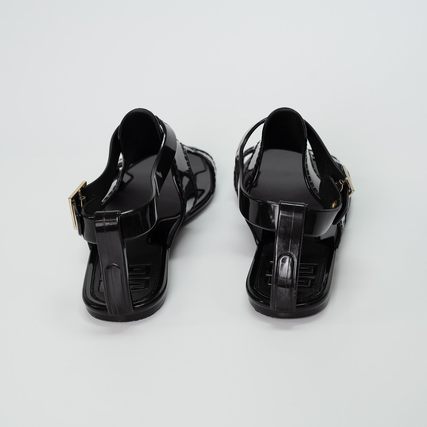 Givenchy Black Rubber Gladiator Sandals