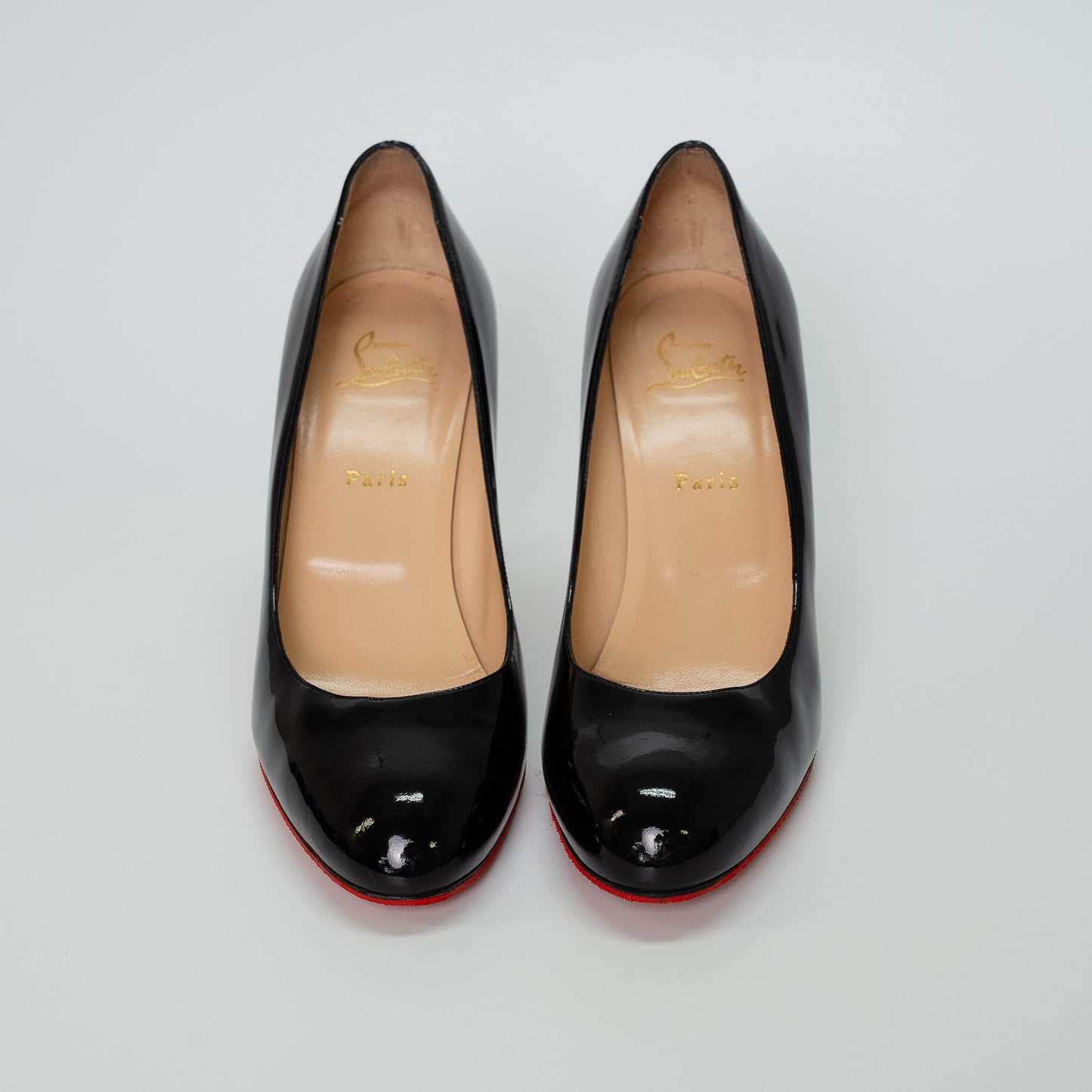 Christian Louboutin Black Patent Simple Pump 85