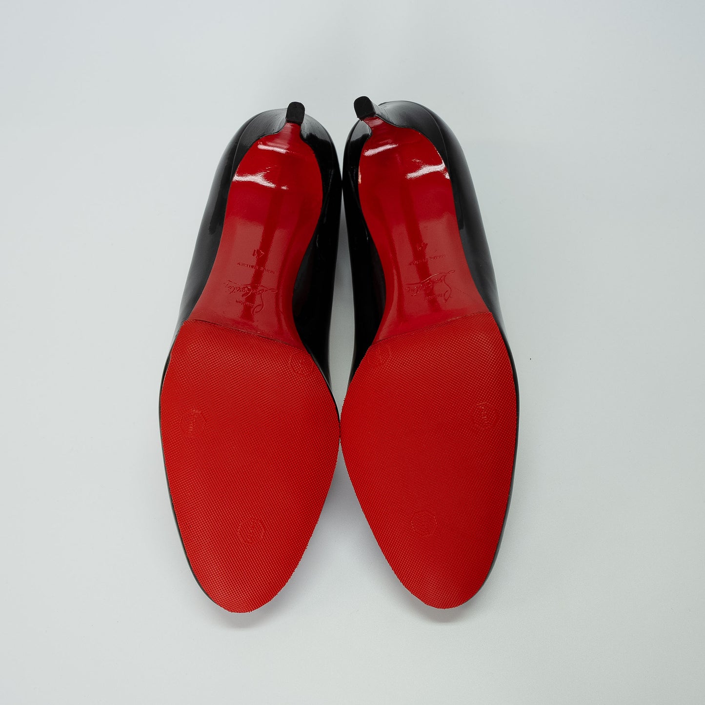 Christian Louboutin Black Patent Simple Pump 85