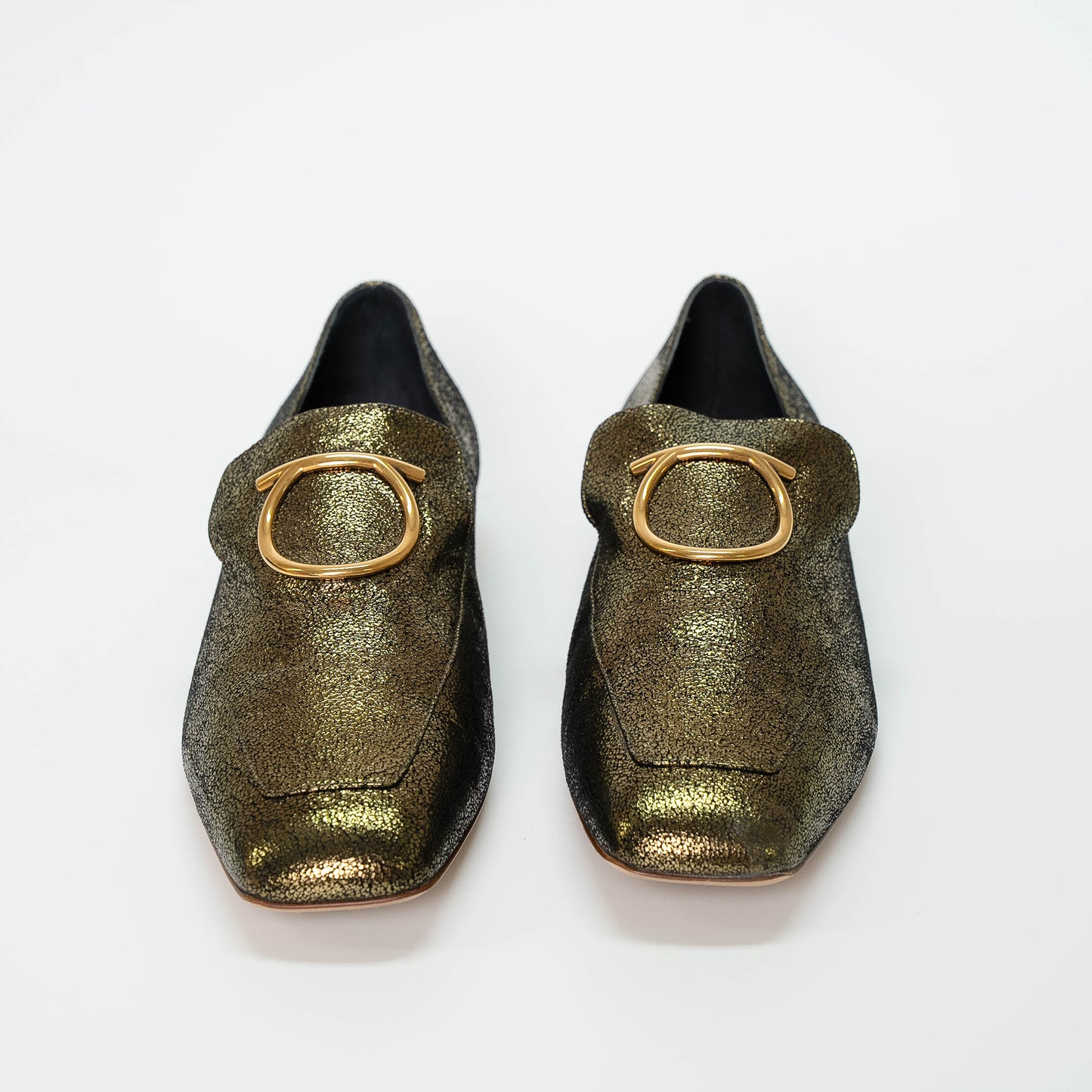 Salvatore Ferragamo Oro Lamb Land Loafers