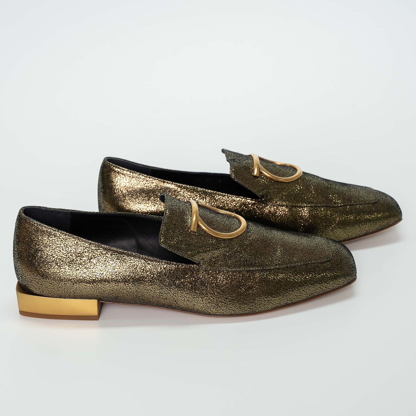 Salvatore Ferragamo Oro Lamb Land Loafers