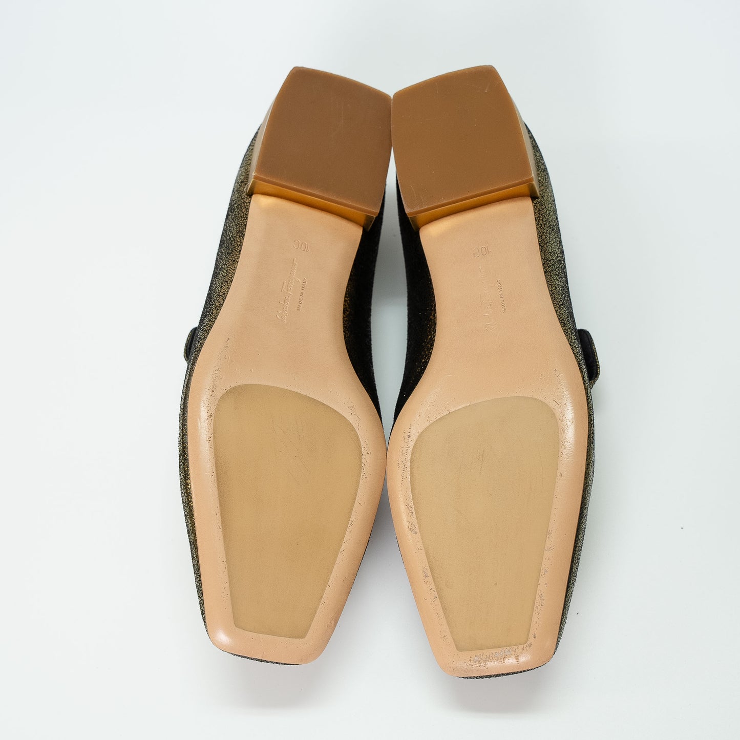 Salvatore Ferragamo Oro Lamb Land Loafers