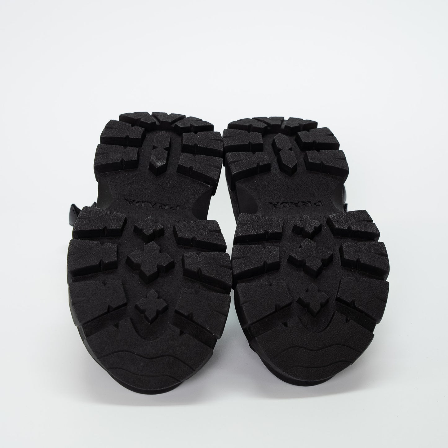 Prada Black Leather Platform Sandals
