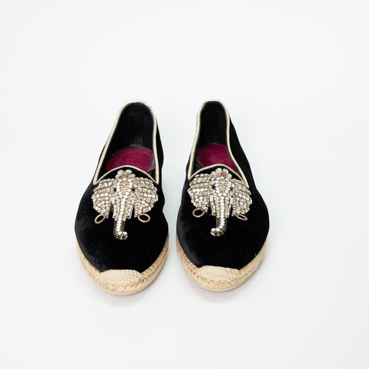 Christian Louboutin Elephant Velvet Espadrilles