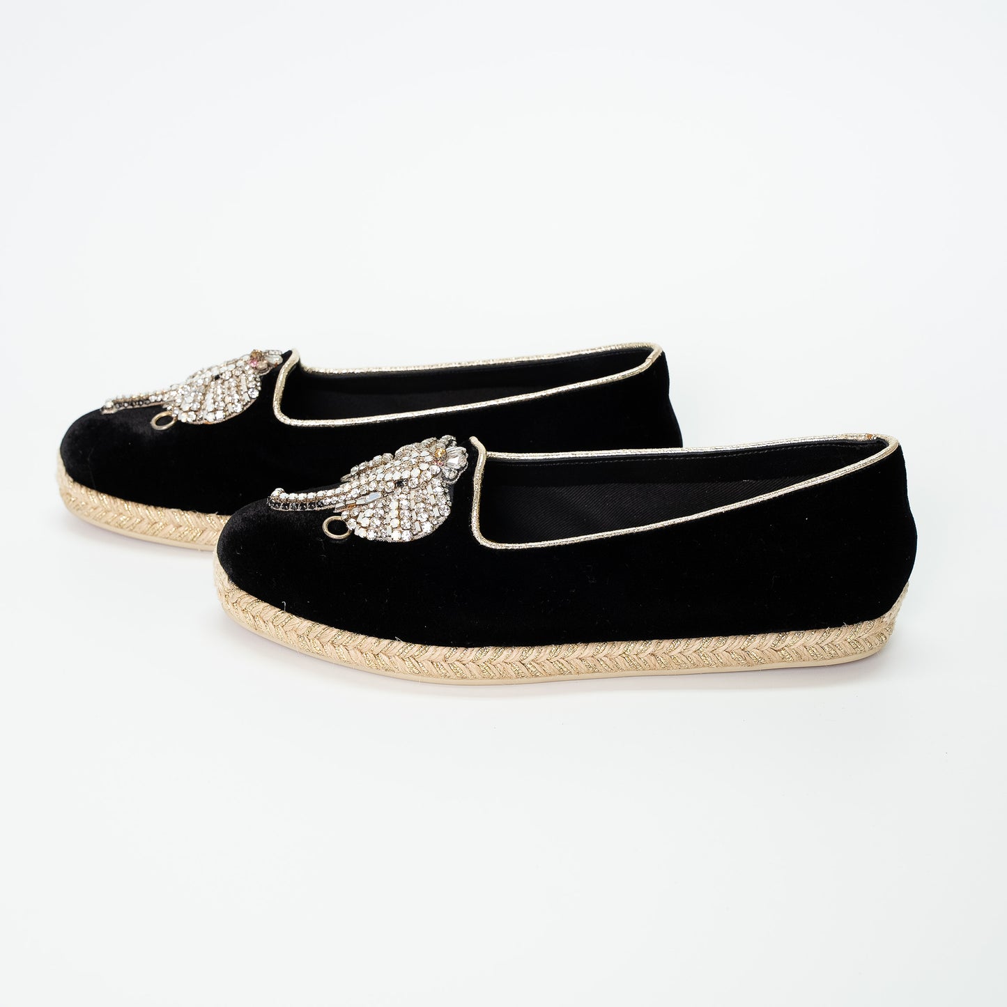 Christian Louboutin Elephant Velvet Espadrilles