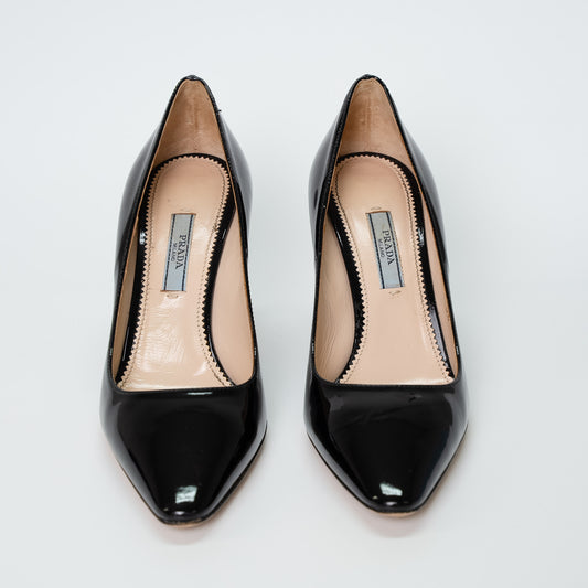 Prada Black Patent Leather Heels