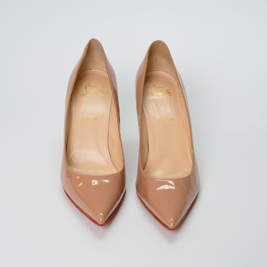 Christian Louboutin Kate 85 Nude Patent Heels