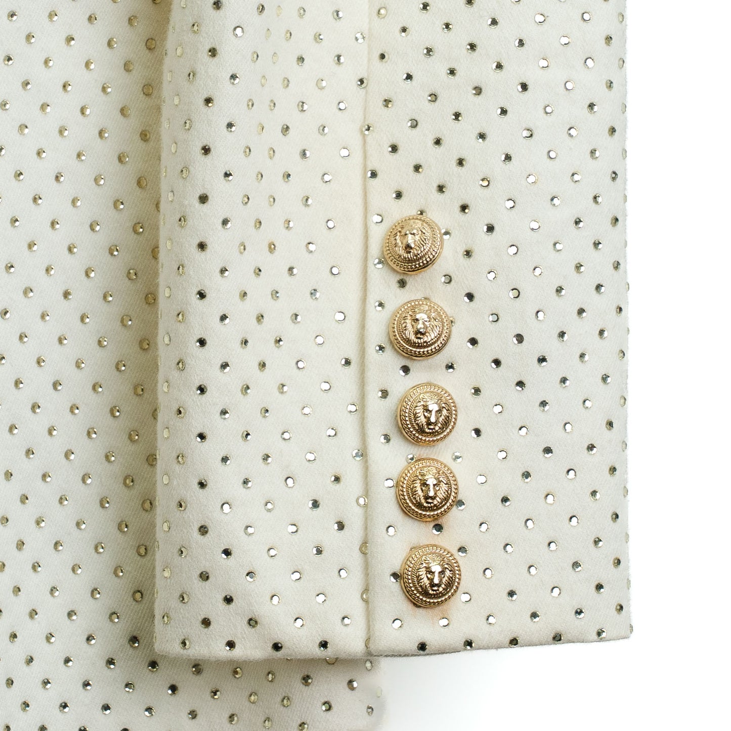 Balmain White Crystal Embellished Size 40 Blazer