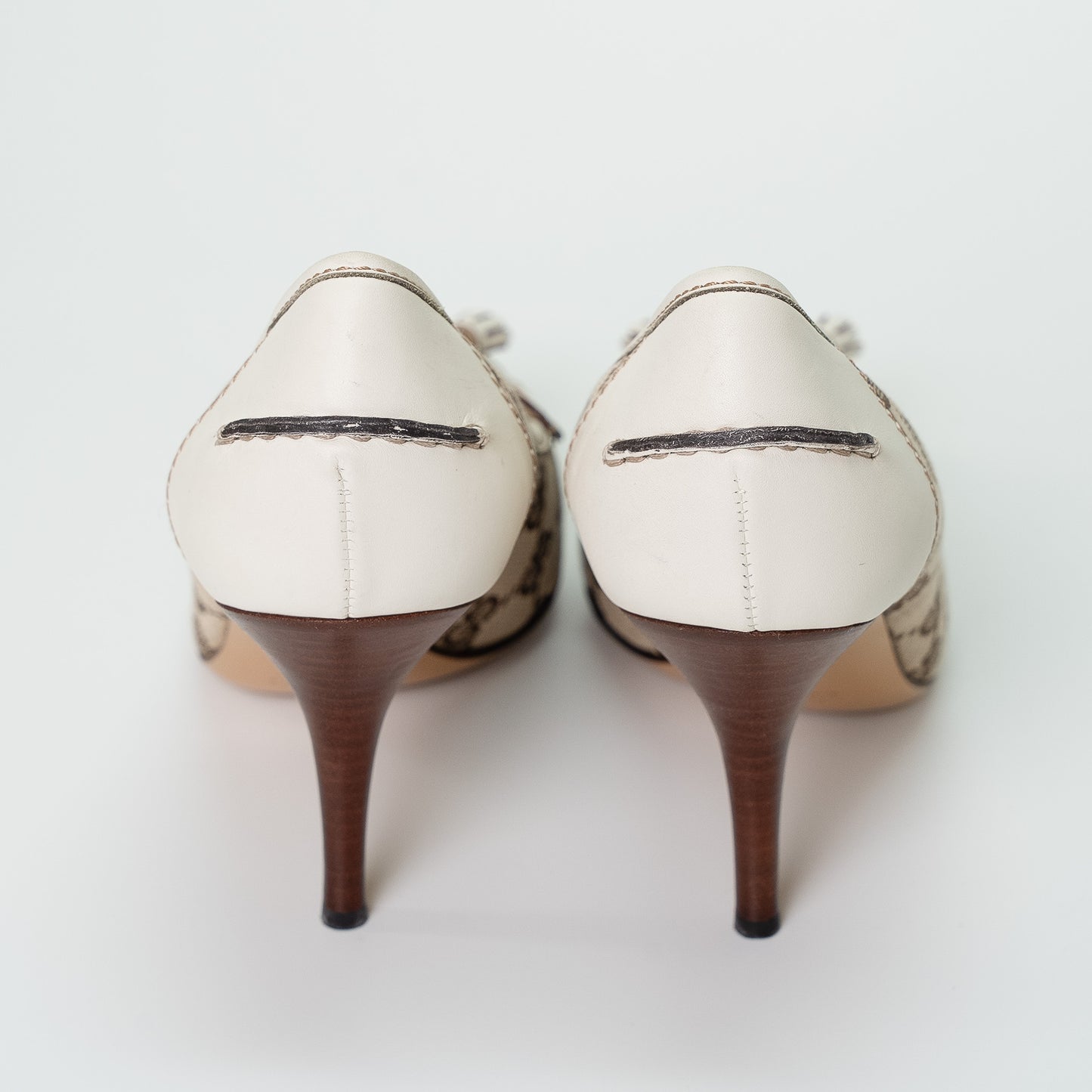 Gucci GG Canvas Bamboo Tassel Heels