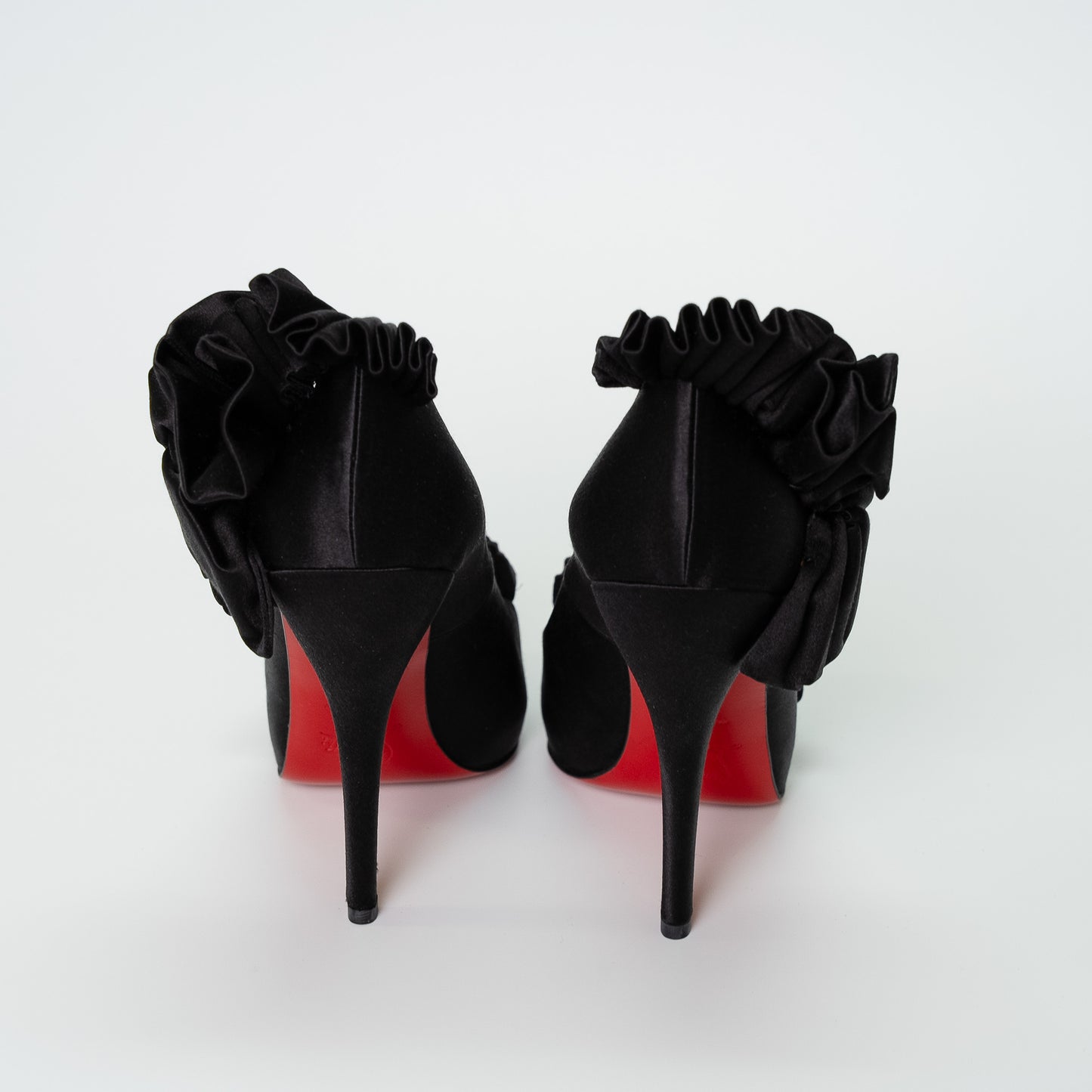 Christian Louboutin Escandria Veneneuse 120 Black Satin Heels