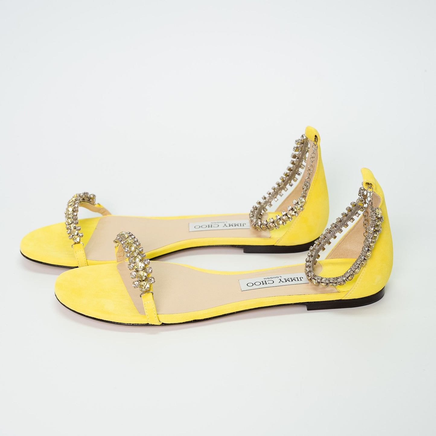 Jimmy Choo Shiloh Yellow Fluro Diamante Sandals