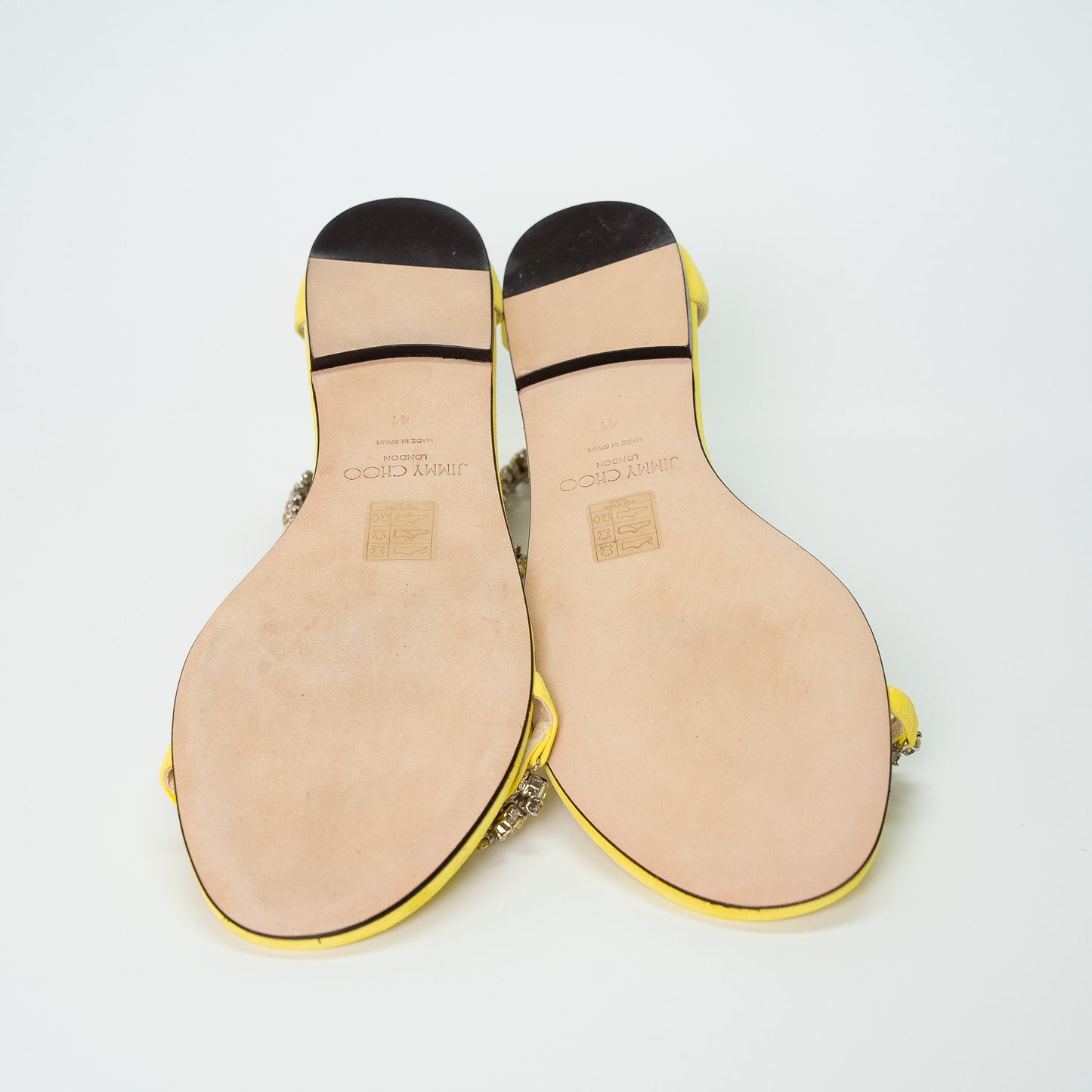 Jimmy Choo Shiloh Yellow Fluro Diamante Sandals