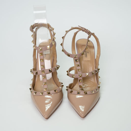 Valentino Garavani Rockstud Pumps Nude Patent