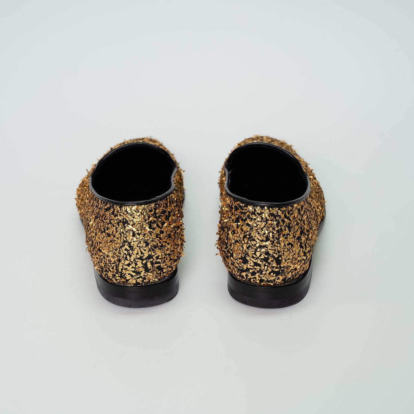 Manolo Blahnik Mario Gold Embellished Loafers